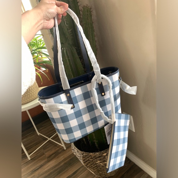 NWT Michael Kors Jet Set Travel Small Drawstring Reversible Tote Bag Navy - Picture 8 of 8